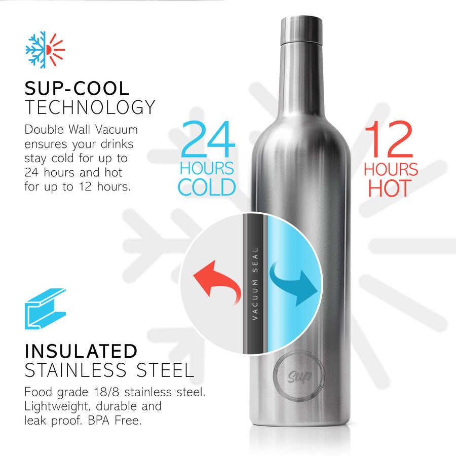 Insulated Wine Bottle & Tumbler Bundle Stainless Steel