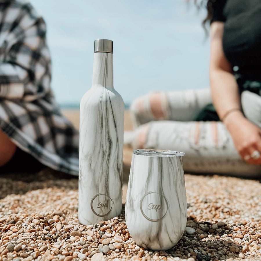 Insulated Wine Bottle Marble