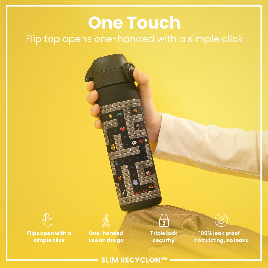 Ion8 Leak Proof Slim Water Bottle, Recyclon, Gamer, 500ml (18oz)