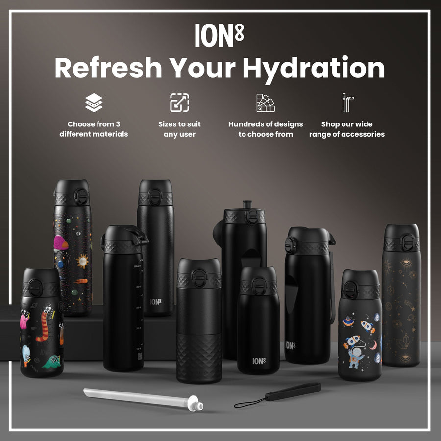 Ion8 Leak Proof Slim Water Bottle, Recyclon, Gamer, 500ml (18oz)