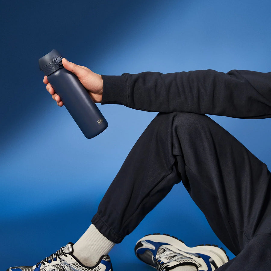 Ion8 Leak Proof Slim Thermal Steel Water Bottle, Insulated, Ash Navy, 500ml (17oz)