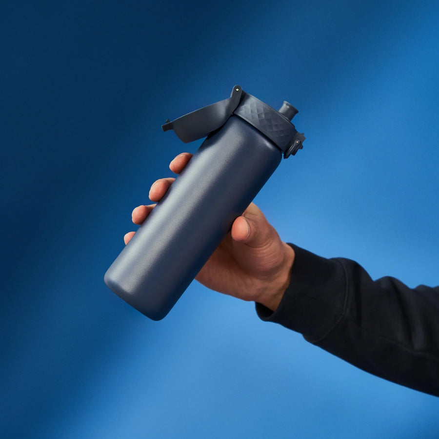 Ion8 Leak Proof Slim Thermal Steel Water Bottle, Insulated, Ash Navy, 500ml (17oz)