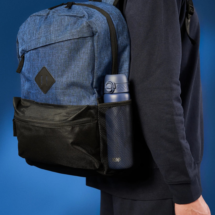 Ion8 Leak Proof Slim Thermal Steel Water Bottle, Insulated, Ash Navy, 500ml (17oz)