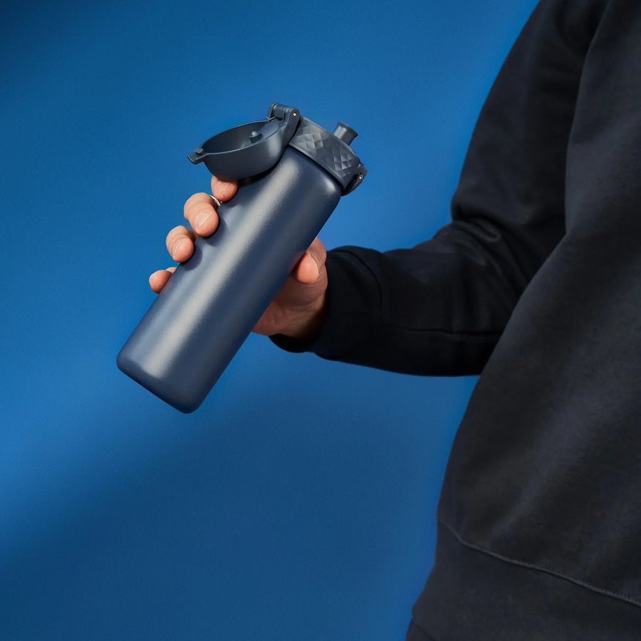 Ion8 Leak Proof Slim Thermal Steel Water Bottle, Insulated, Ash Navy, 500ml (17oz)