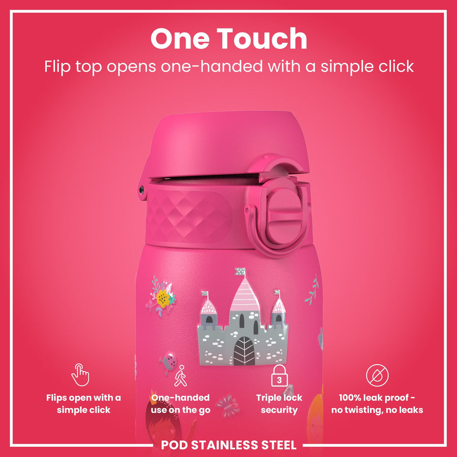 Ion8 Leak Proof Thermal Steel Water Bottle, Insulated, Princess, 320ml (11oz)
