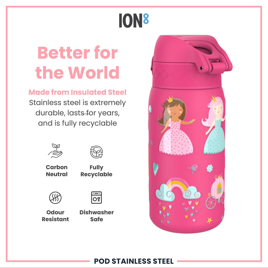 Ion8 Leak Proof Thermal Steel Water Bottle, Insulated, Princess, 320ml (11oz)