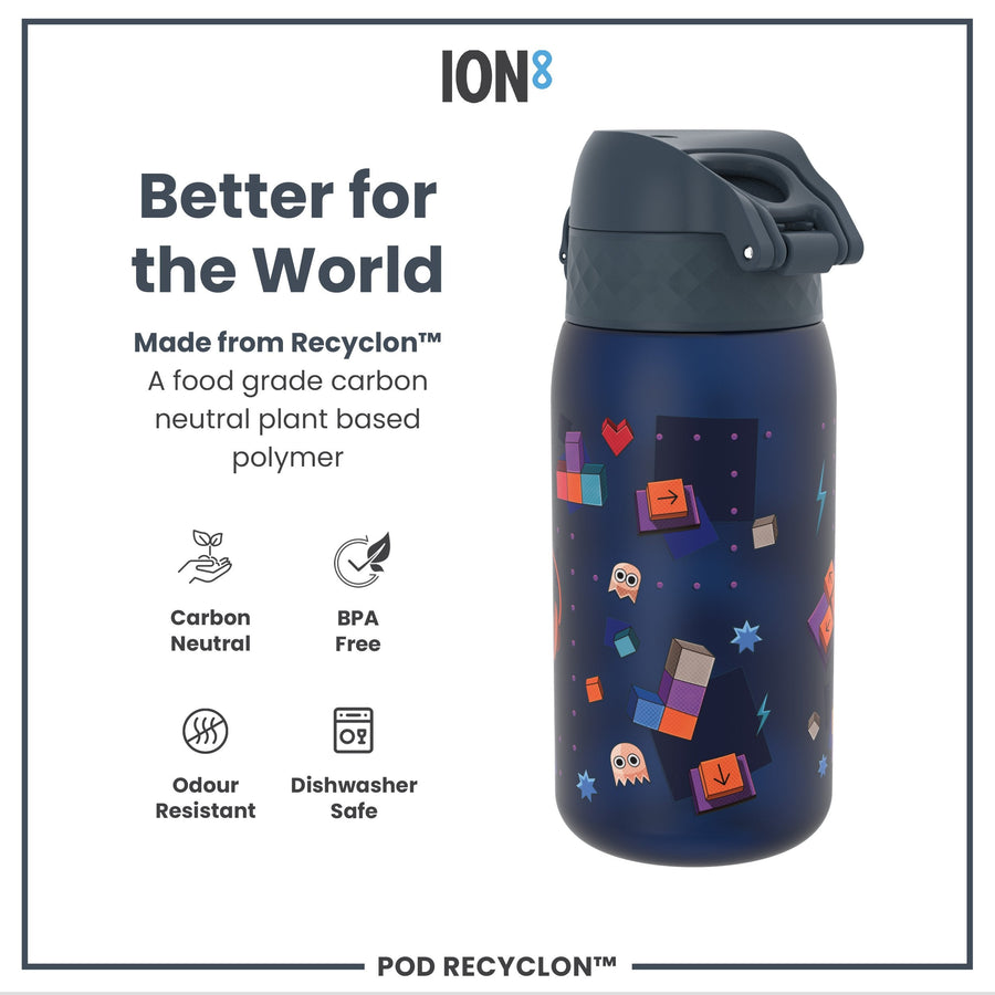 Ion8 Leak Proof Kids Water Bottle, Recyclon, Gamer, 350ml (12oz)