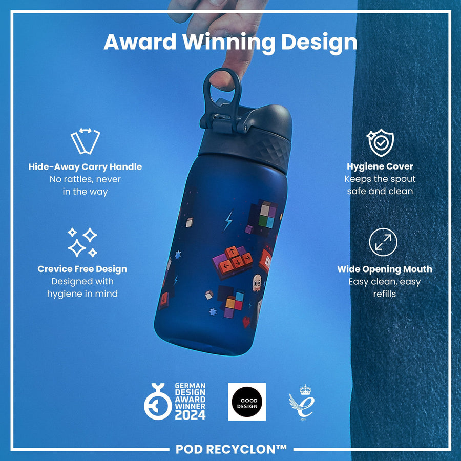 Ion8 Leak Proof Kids Water Bottle, Recyclon, Gamer, 350ml (12oz)