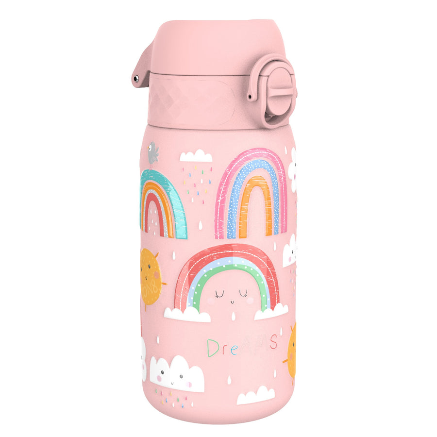 Ion8 Leak Proof Kids Water Bottle, Stainless Steel, Rainbows, 400ml (13oz)