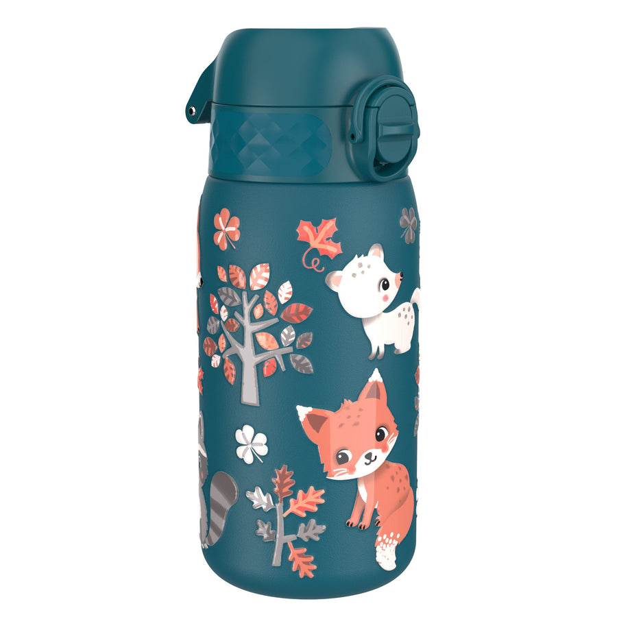 Ion8 Leak Proof Kids Water Bottle, Stainless Steel, Forest Animals, 400ml (13oz)