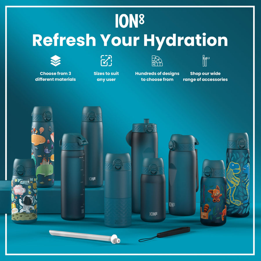 Ion8 Leak Proof Kids Water Bottle, Stainless Steel, Forest Animals, 400ml (13oz)