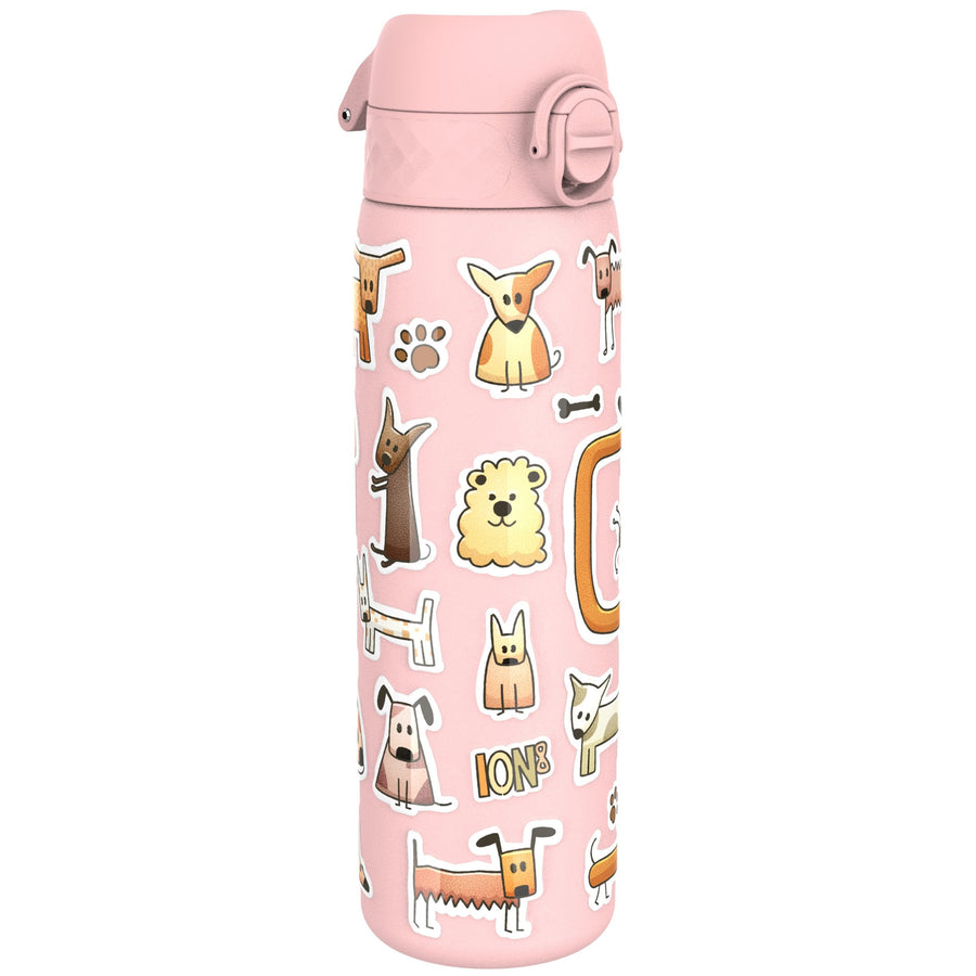 Ion8 Leak Proof Slim Water Bottle, Stainless Steel, Dogs, 600ml (20oz)