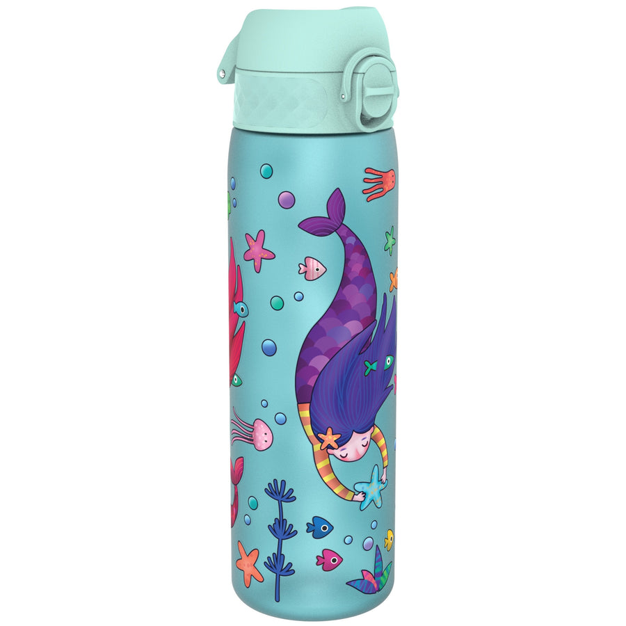 Ion8 Leak Proof Slim Water Bottle, Recyclon, Mermaids, 500ml (18oz)