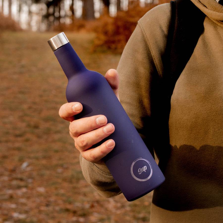 Insulated Wine Bottle Soft Navy