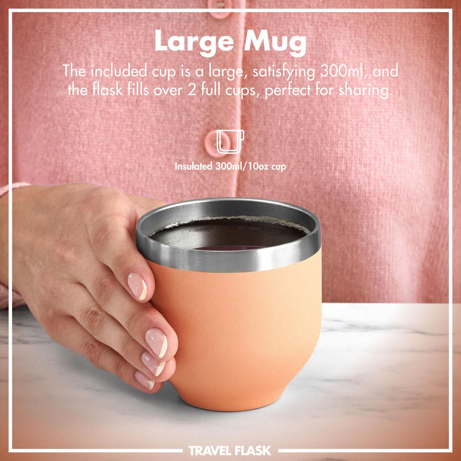 Ion8 Luma Vacuum Insulated, Flask & Mug, Coral, 700ml (24oz)