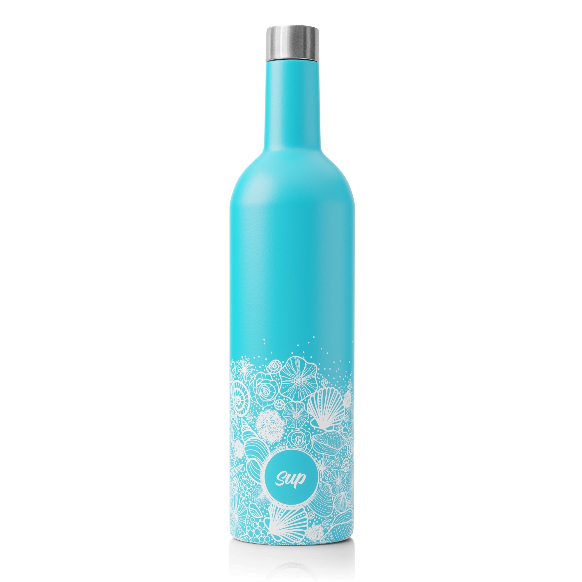 Insulated Wine Bottle Cooler Stainless Steel Sup 750ml Turquoise Shells ...