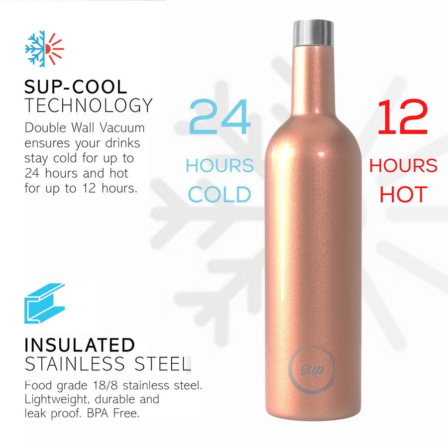 Insulated Wine Bottle & Tumbler Gift Set Rose Gold