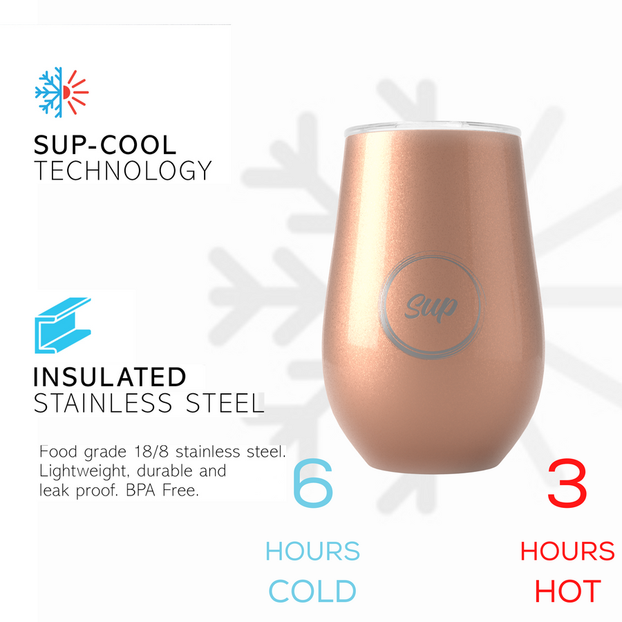 Insulated Wine Bottle & Tumbler Gift Set Rose Gold