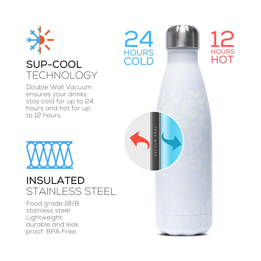 Insulated Water Bottle | 500ml | Snow Leopard