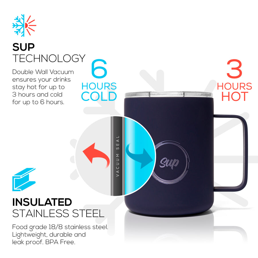 Insulated Mug With Handle | 350ml | Soft Navy