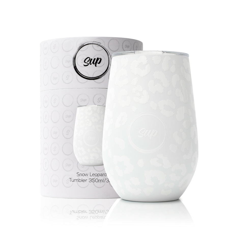 Insulated Wine Bottle & Tumbler Bundle Snow Leopard