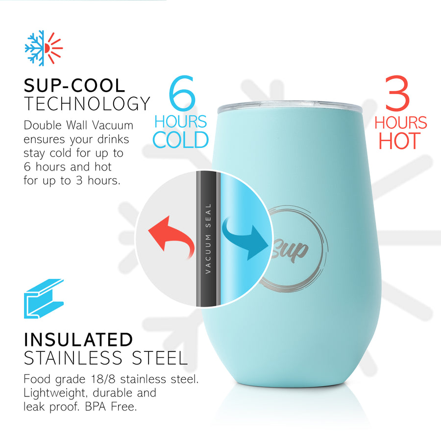 Insulated Wine Tumbler Twin Pack Turquoise