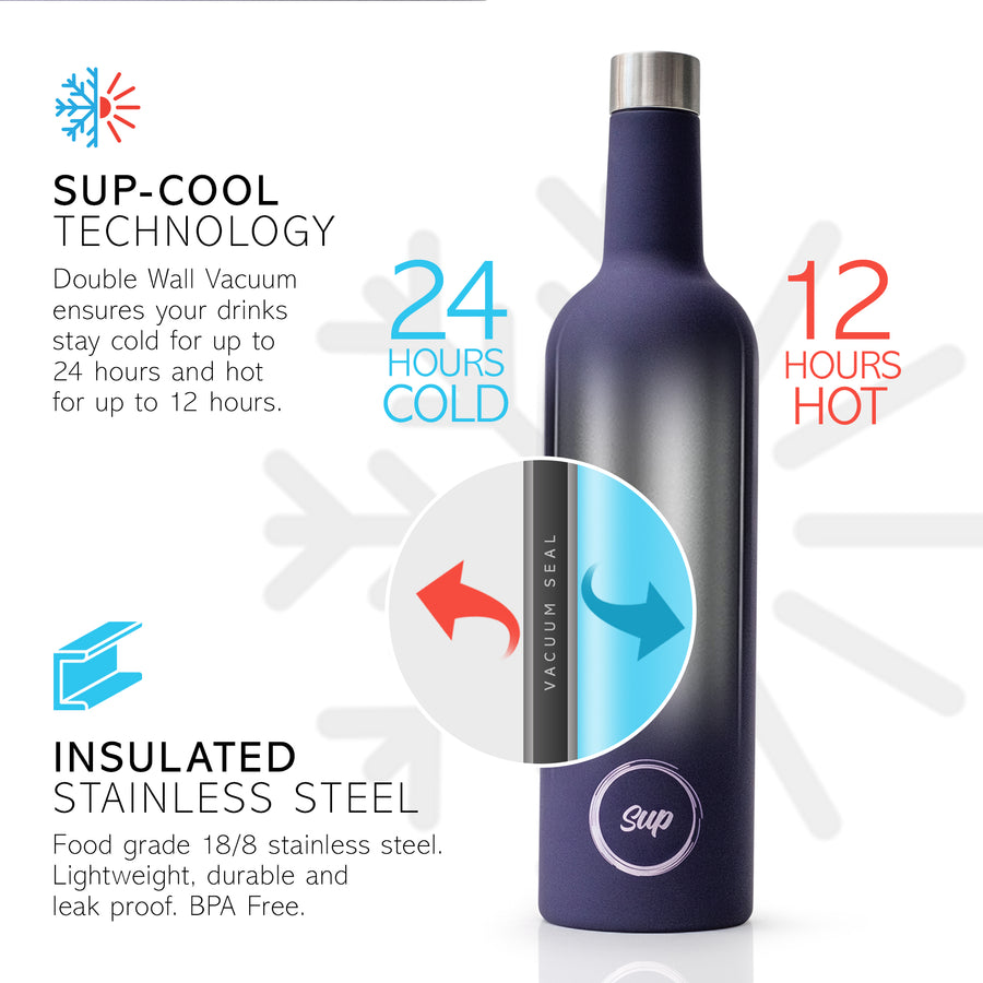 Insulated Wine Bottle and Wine Tumbler Set | Soft Navy
