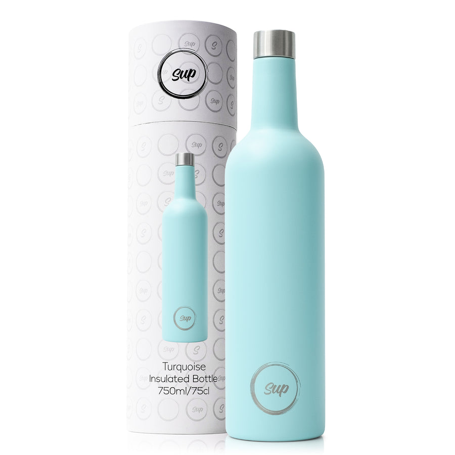 Insulated Wine Bottle | 750ml | Aqua Turquoise