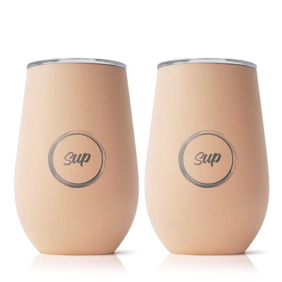 Insulated Wine Tumbler Twin Pack Blush Powder Pink