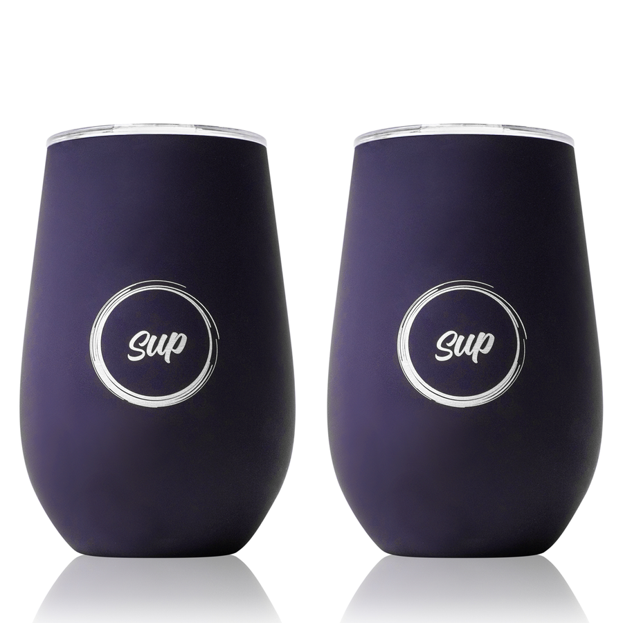 Insulated Wine Tumbler Twin Pack Soft Navy