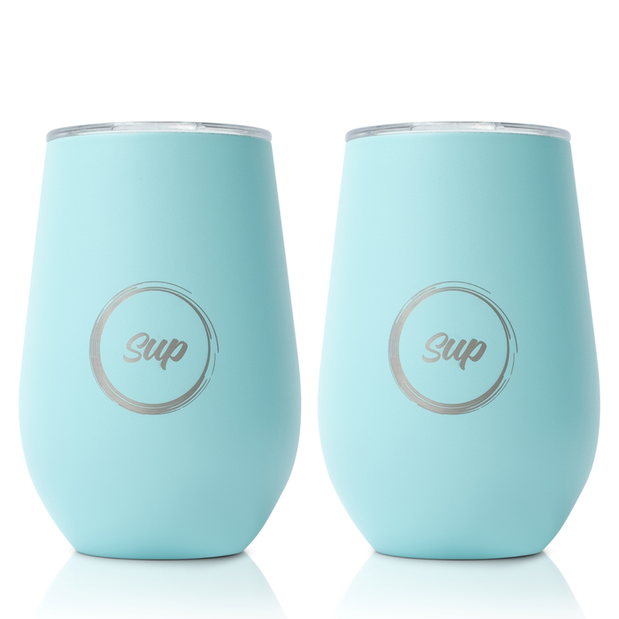 Insulated Wine Tumbler Twin Pack Turquoise