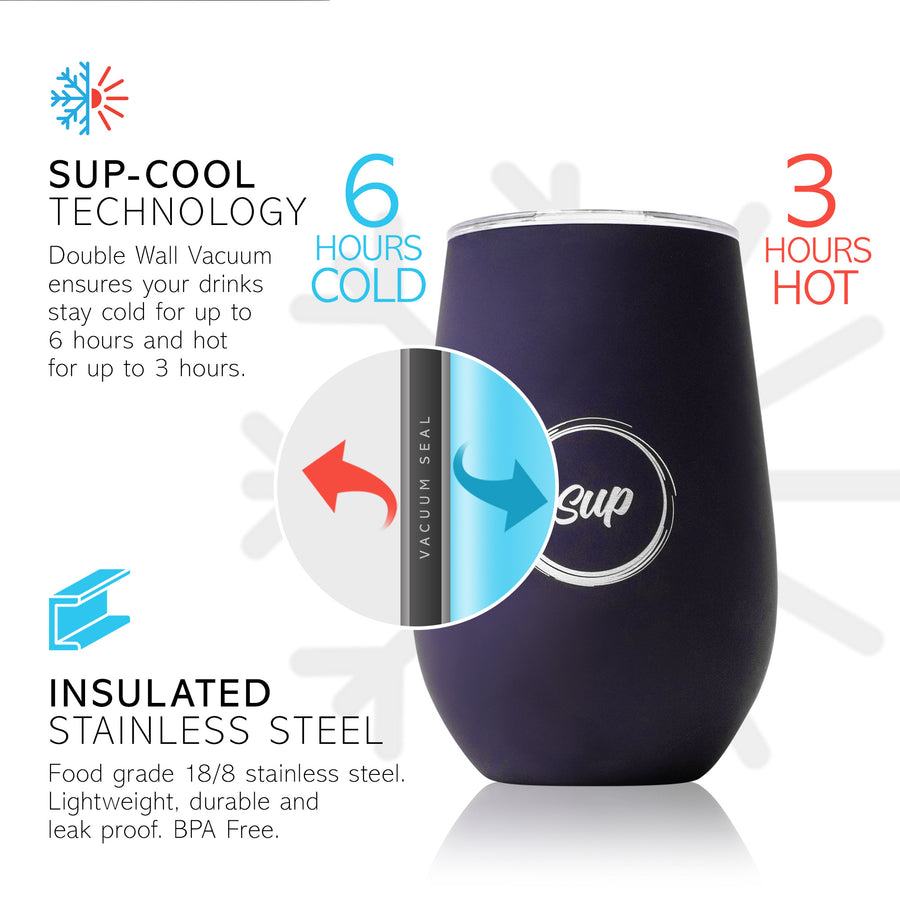 Sup Insulated Wine Tumbler Cup Stainless Steel White – Sup Drinkware