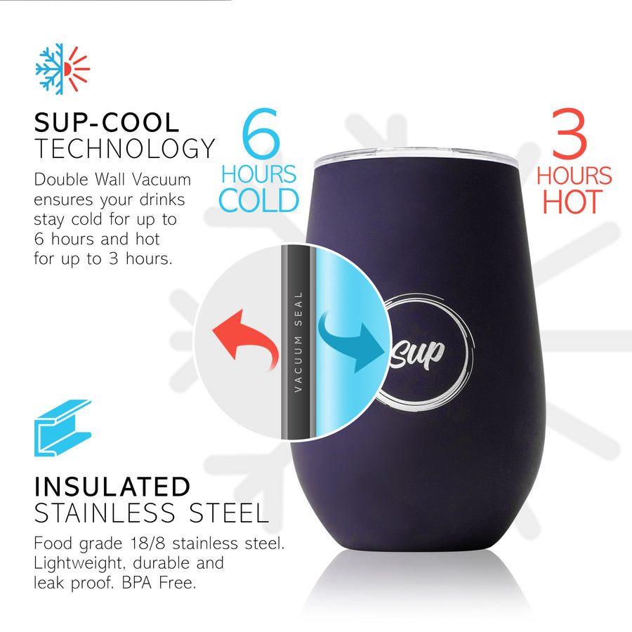 Insulated Wine Tumbler Soft Navy