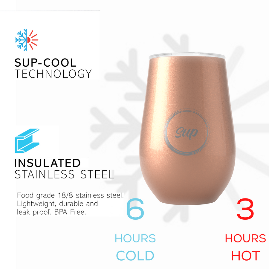 Insulated Wine Tumbler Rose Gold