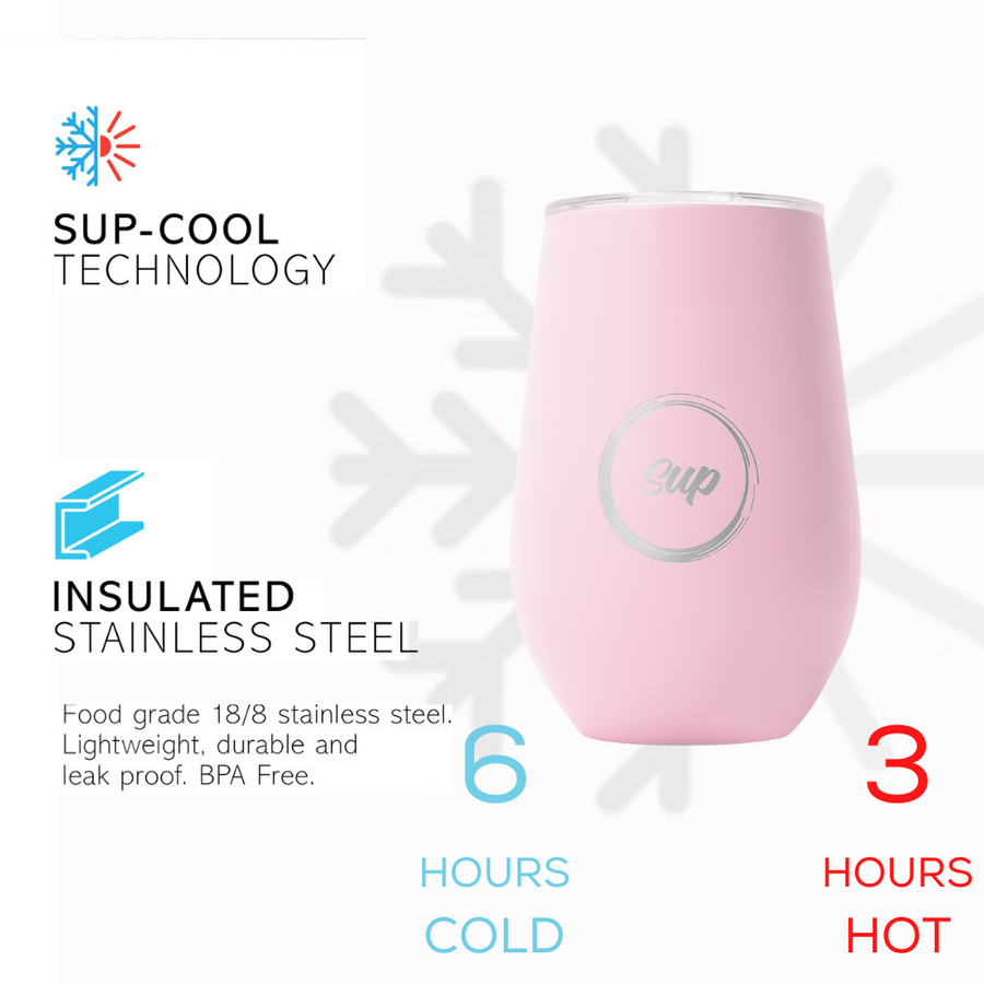 Insulated Wine Tumbler Soft Pink