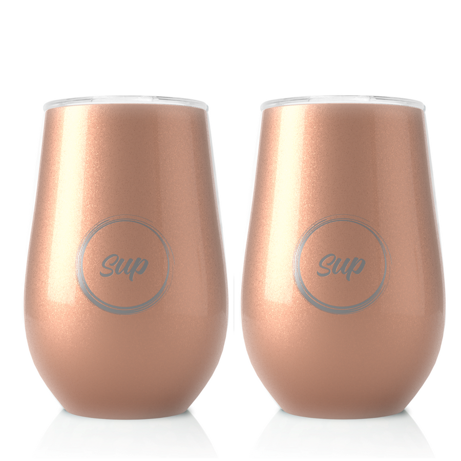 Insulated Wine Tumbler Twin Pack Rose Gold